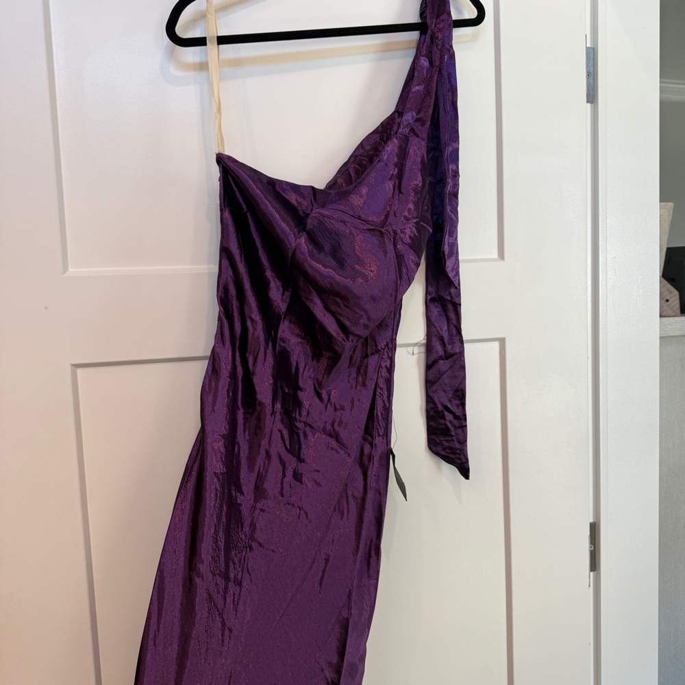 Lulu's Vibrant Purple One-Shoulder Dress